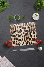 Leopar Desen | Cam Kesme Tahtası - Cam Kesme Tablası | 29cm X 34cm
