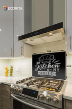Cam Ocak Arkası Koruyucu | My Kitchen My Rules | 49,5cm X 76cm