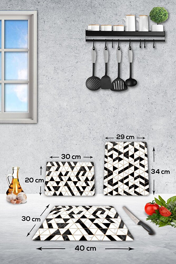 3'lü Takım Black Gold | Cam Kesme Tahtası - Cam Kesme Tablası