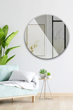 Salon Duvar Aynası | Düz Füme Ayna | İsis Düz Füme Tasarım Ayna | Çap80cm
