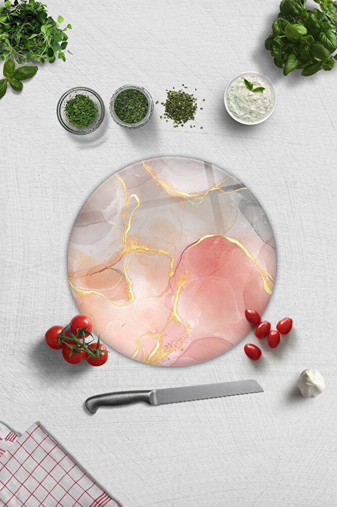 Cam Kesme Tahtası - Cam Kesme Tablası | Romantik Mermer | 20cm x 30cm