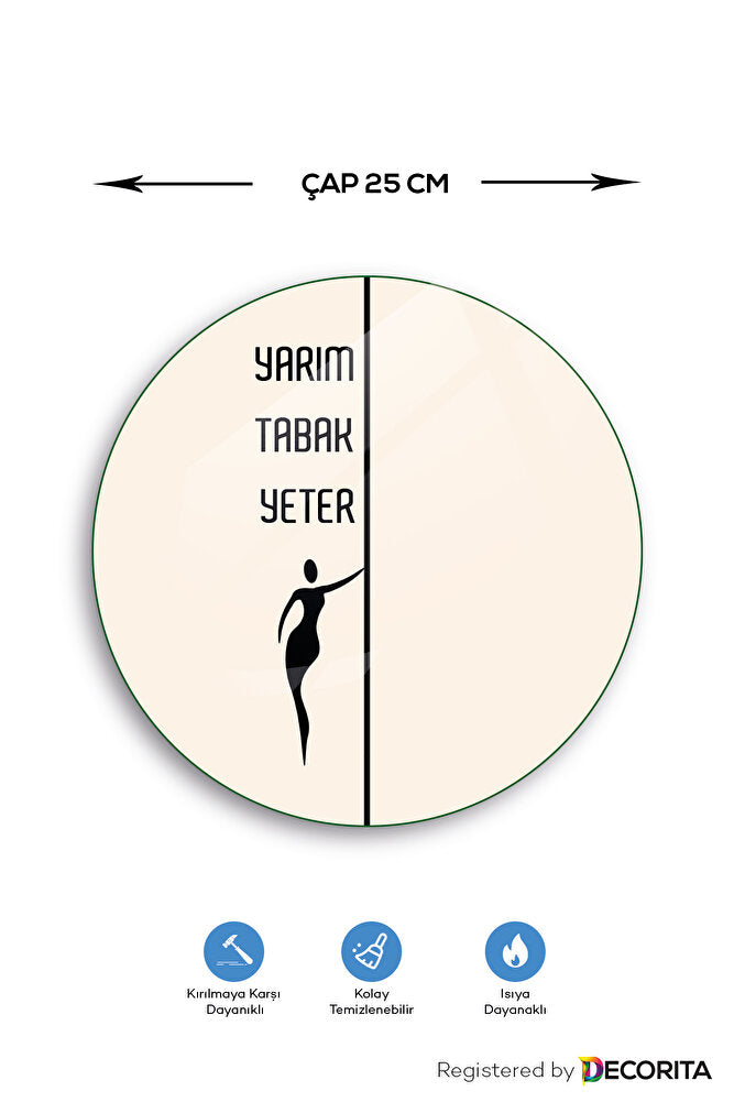 Cam Diyet Tabağı | Cam Sunum Tabağı | Yarım Tabak Yeter | Çap25cm