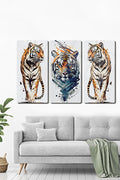 Cam Tablo | Modern Art Serisi | Tiger Art | 3'lü Takım | 40cm x 80cm