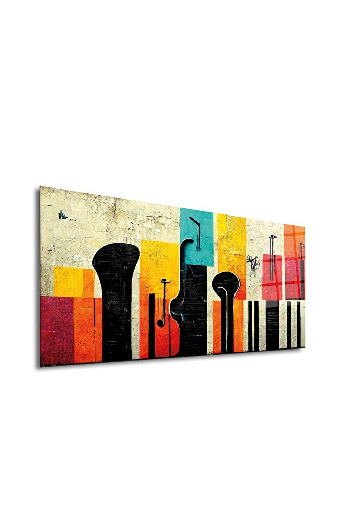Cam Tablo | Modern Art Serisi | Renkli Silüet | 50cm x 100cm