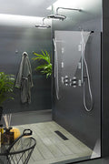 Cam Duşakabin Seperatör - Sabit Panel | Saydam Cam | Siyah Profil | 70cm x 190cm