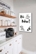 Cam Tablo | Kahve Köşesi - Bi Kahve | Beyaz Fon |