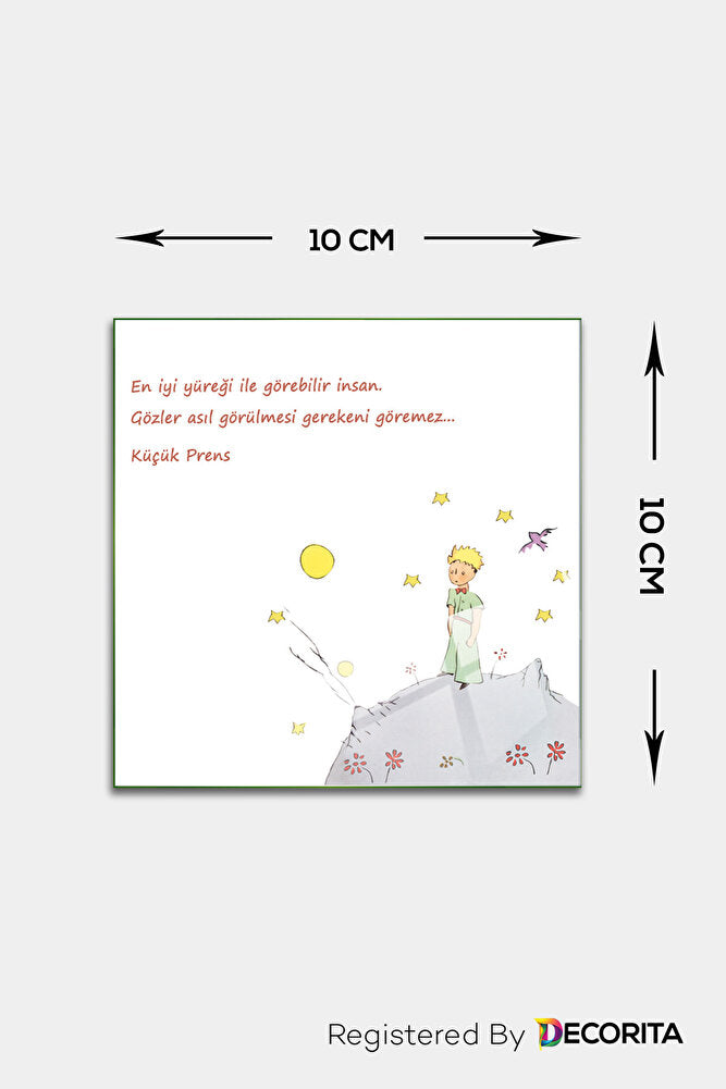 Cam Bardak Altlığı | Küçük Prens | 4'lü Takım | 10cm x 10cm