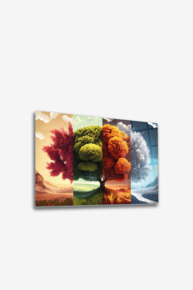 Cam Tablo | Four Season - İklim Ağacı | 30cm x 40cm
