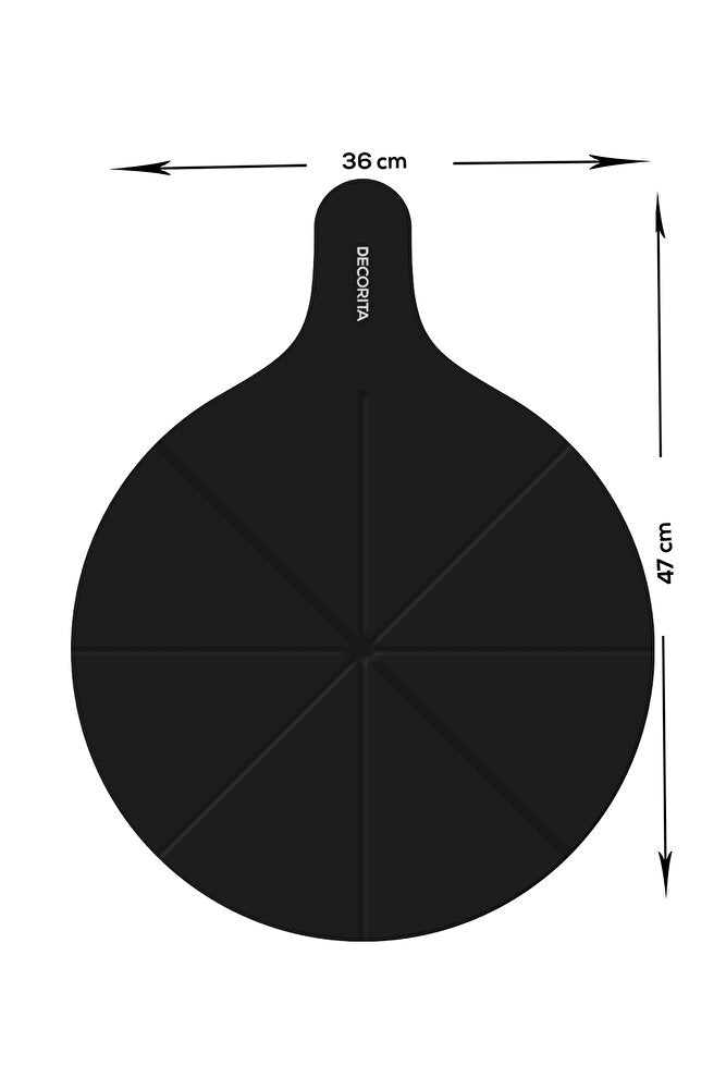 Pizza Saplı Kesim Kanallı Sunum Camı | Füme Cam | 36cm x 47cm