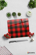 Cam Kesme Tahtası - Cam Kesme Tablası | Ekose Desen | 29cm X 34cm