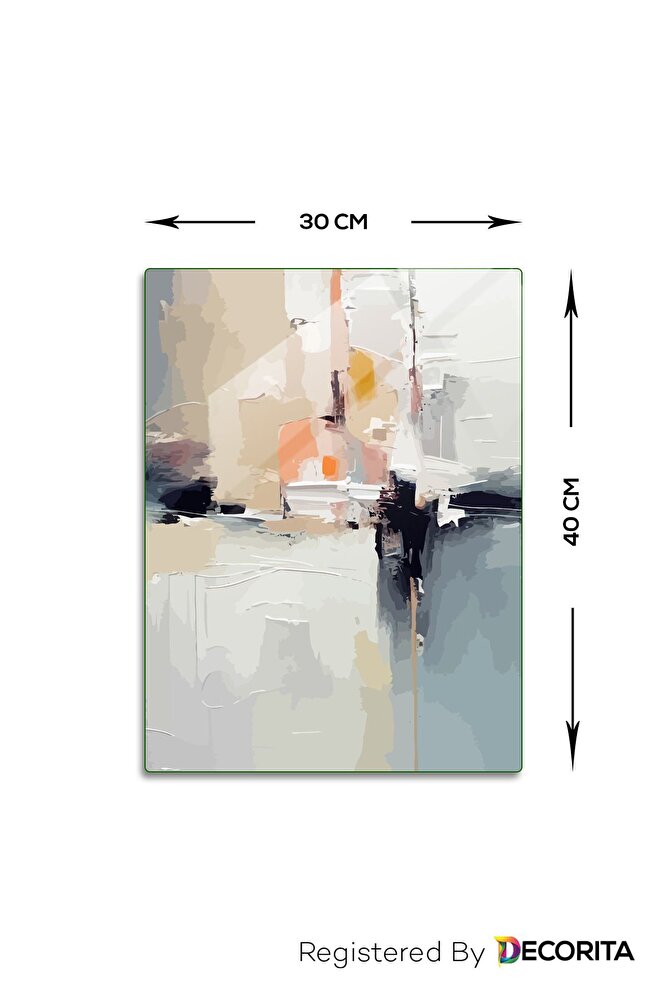 Cam Tablo | Romantik Seri | 2'li Takım | Yağmurlu Cadde | 30cm x 40cm