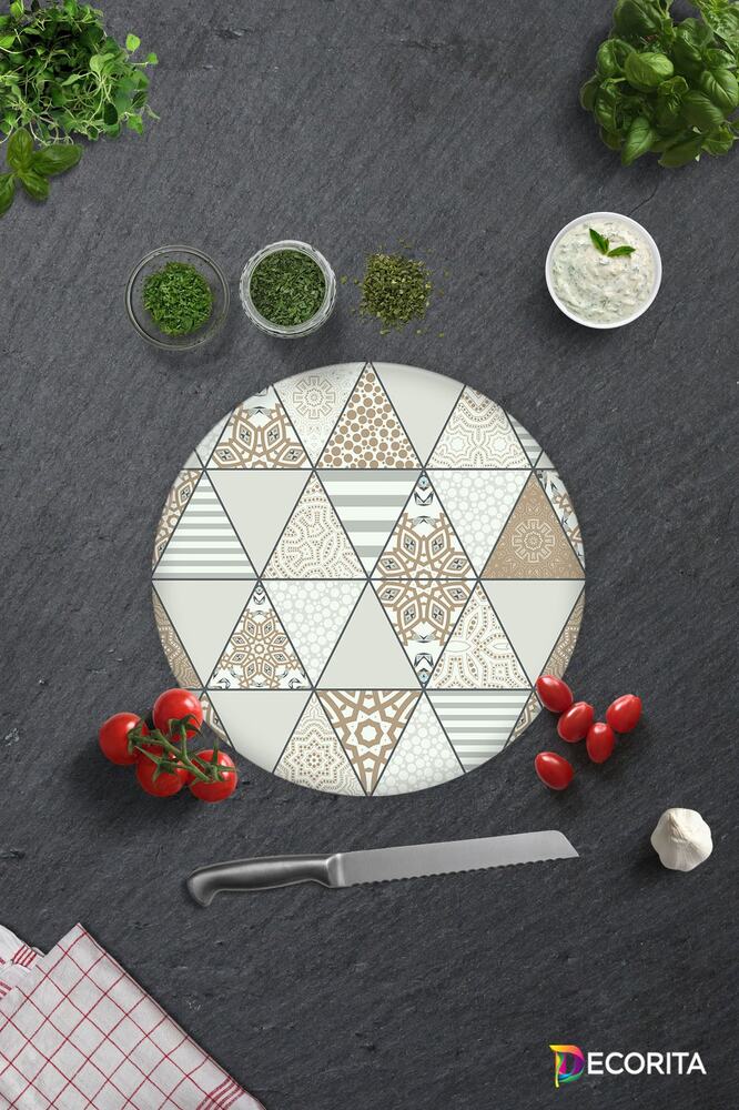 Mandala Desenli | Cam Kesme Tahtası - Cam Kesme Tablası | 30 cm x 40 cm
