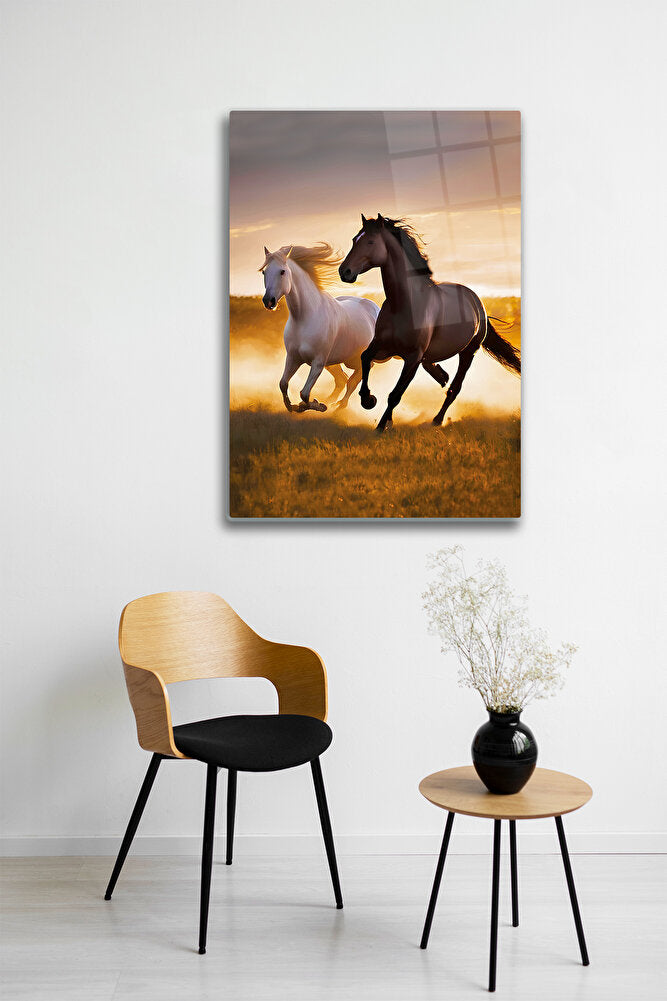 Cam Tablo | Koşan Atlar | 50cm x 70cm