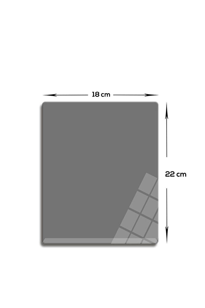 Cam Mouse Pad | Cam Masa Matı | Düz Renk - Gri | Large | 40cm X 80cm
