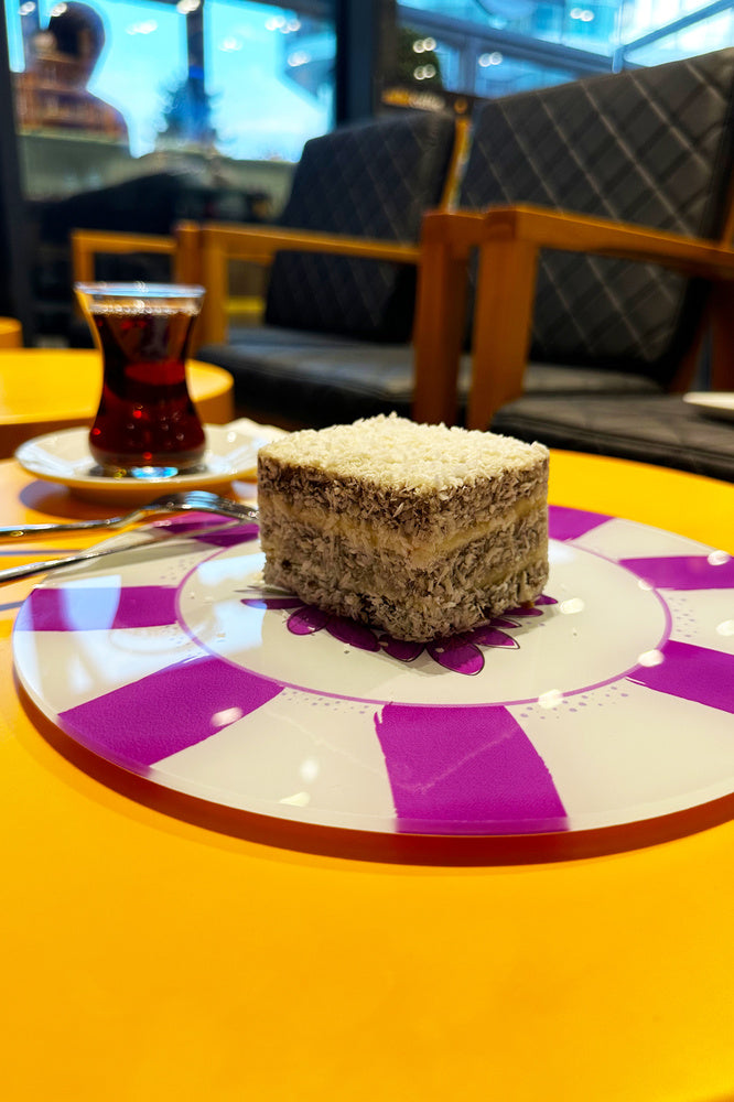 Cam Tabak - Kahvaltı Tabağı - Pasta Tabağı | Mavi Konsept | Çap25cm