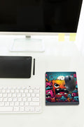 Cam Mouse Pad | Cam Masa Matı | Cute Monsters | Small | 18cm X 22cm