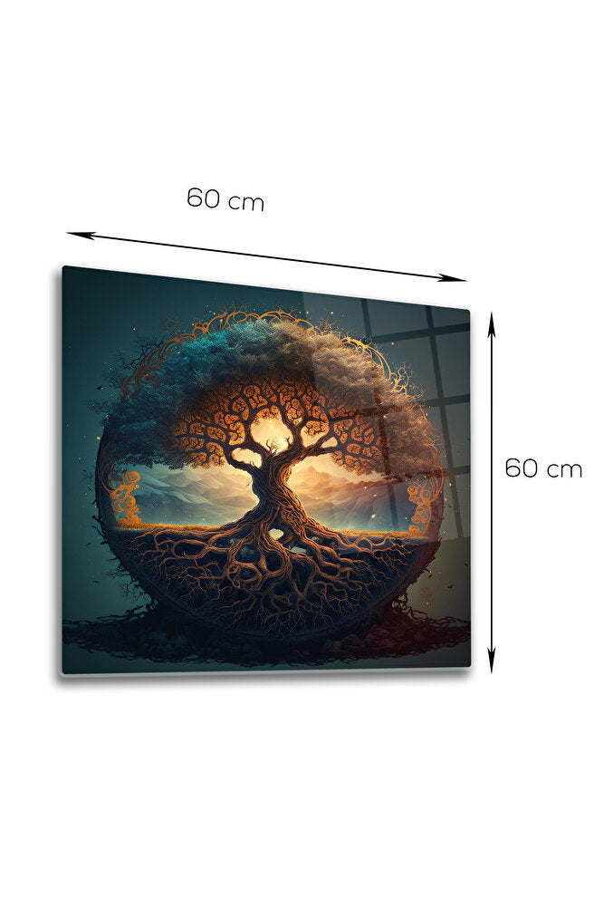 Cam Tablo | Tree of Life - Hayat Ağacı | 60cm x 60cm