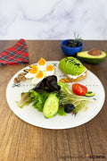 Cam Diyet Tabağı | Cam Sunum Tabağı | Porsiyon Tabağı - Avokado Görselli | Çap25cm