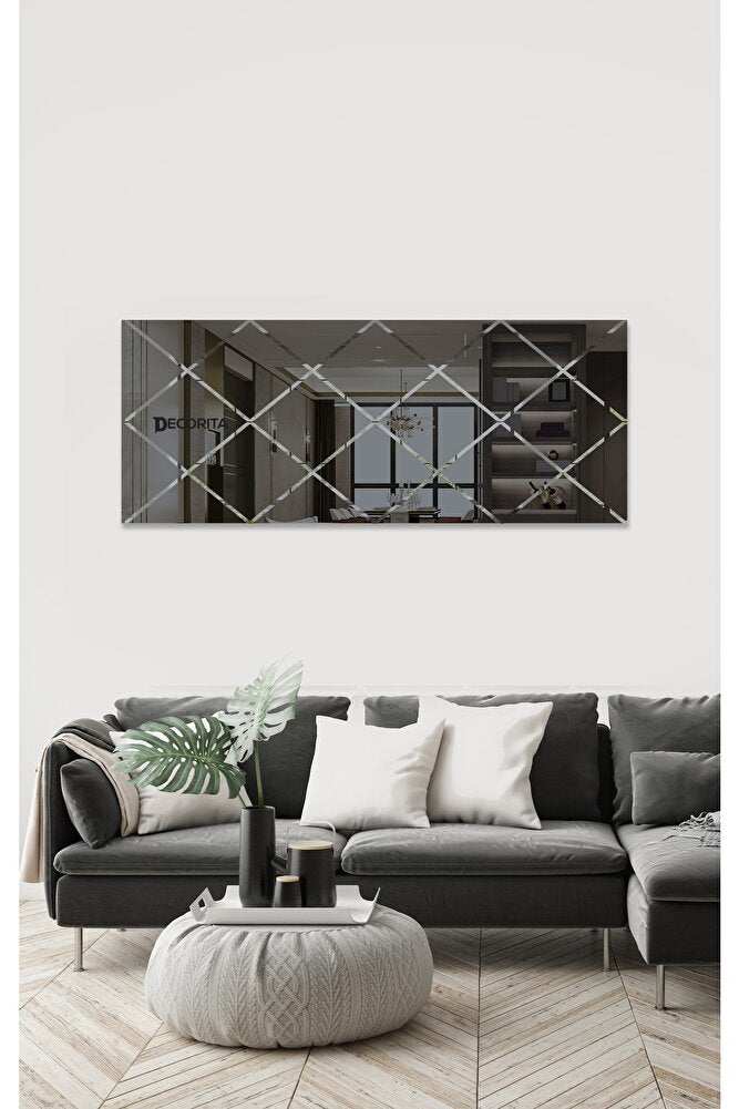 Ayna - Bronz Ayna - Baklava Desenli Ayna - 130cm X 50cm
