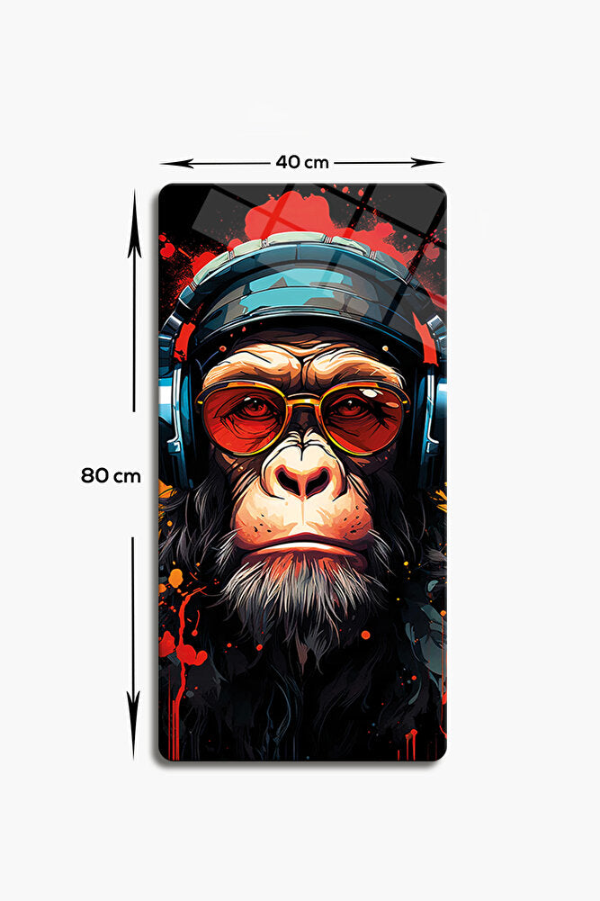 Cam Tablo | Modern Art Serisi | Monkey Art | 40cm x 80cm