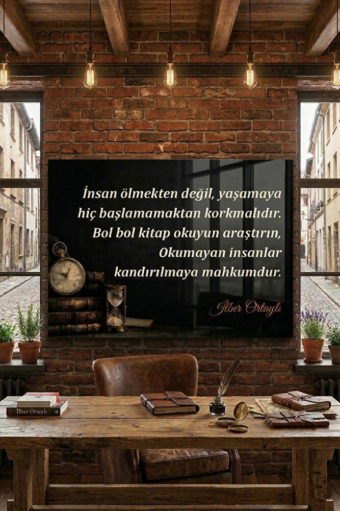 Cam Tablo | İlber ORTAYLI Özel Seri | Okumanın Gücü | 60cm x 40cm
