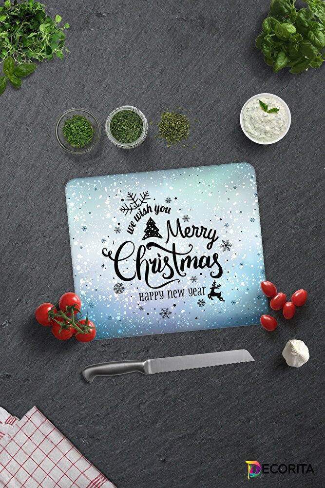 Cam Kesme Tahtası - Cam Kesme Tablası | New Years | 29cm X 34cm