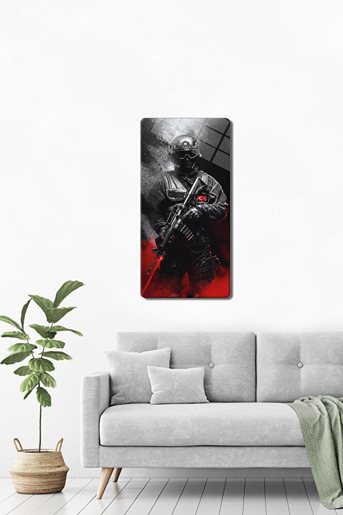 Cam Tablo | Modern Art Serisi | Hero - Türk Askeri | 40cm X 80cm