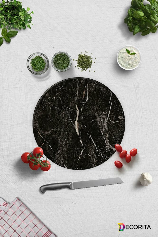 Cam Kesme Tahtası - Cam Kesme Tablası | Granit Desenli | Çap 32cm