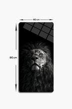 Cam Tablo | Modern Art Serisi | Black-White Lion | 3'lü Takım | 40cm x 80cm
