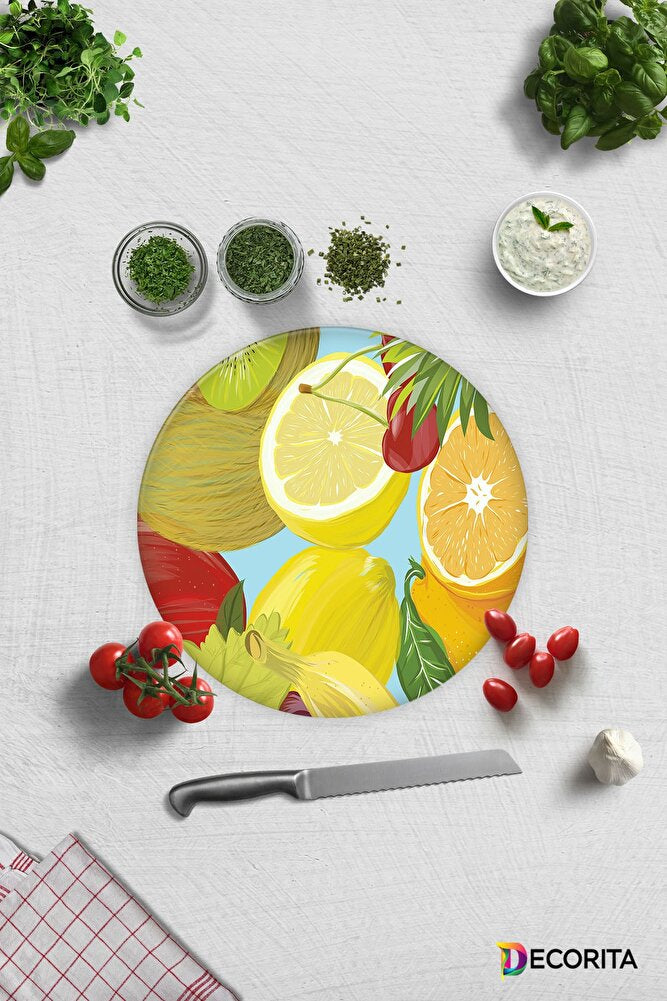 Ekşi Meyveler | Cam Kesme Tahtası - Cam Kesme Tablası | 20cm x 30cm
