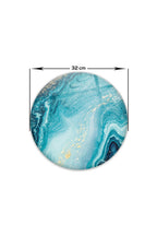 Cam Kesme Tablası - Cam Kesme Tahtası | Gold Detaylı Turkuaz Desen | 20cm x 30cm