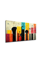 Cam Tablo | Modern Art Serisi | Renkli Silüet | 50cm x 100cm