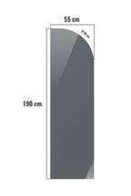 Cam Duşakabin Seperatör - Sabit Panel | Füme Cam - Şekilli | Metalik Parlak Profil | 55cm x 190cm