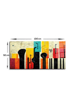 Cam Tablo | Modern Art Serisi | Renkli Silüet | 50cm x 100cm