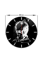 Cam Duvar Saati | Atatürk | Beyaz Fon | Çap40cm