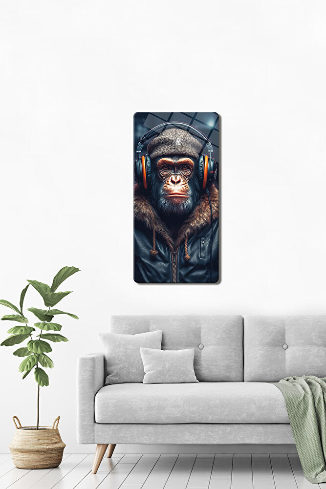 Cam Tablo | Modern Art Serisi | Angry Monkey | 40cm x 80cm