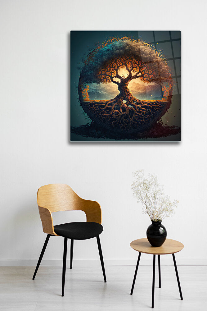 Cam Tablo | Tree of Life - Hayat Ağacı | 60cm x 60cm