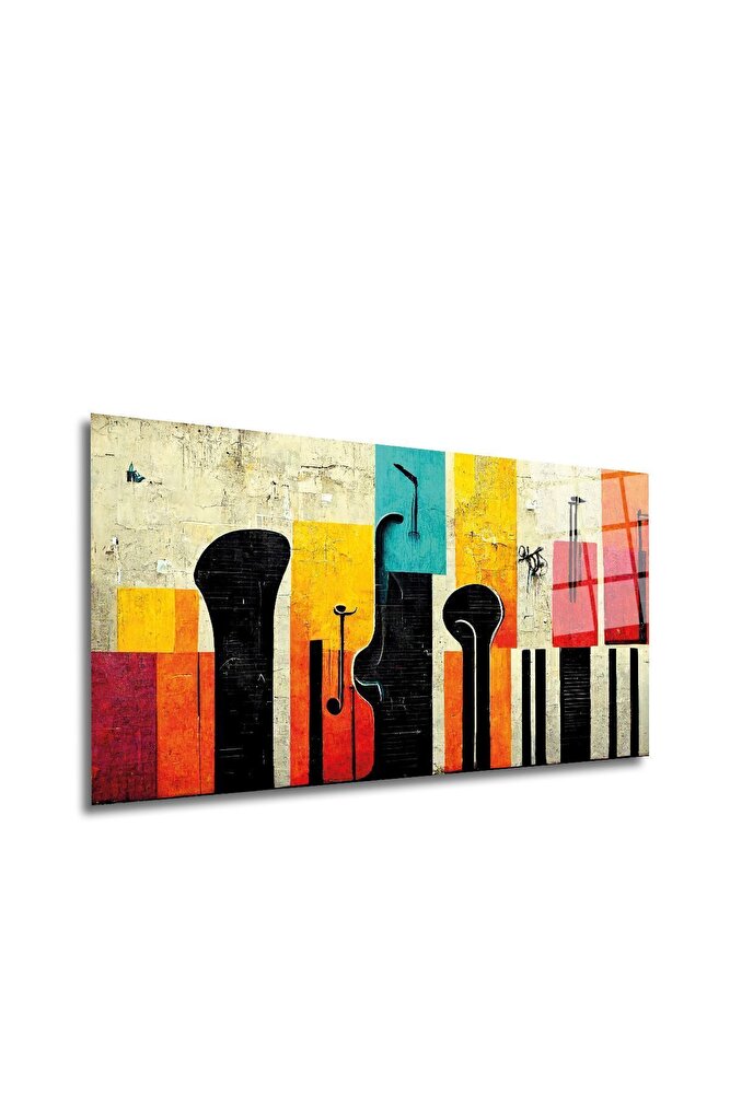 Cam Tablo | Modern Art Serisi | Renkli Silüet | 50cm x 100cm