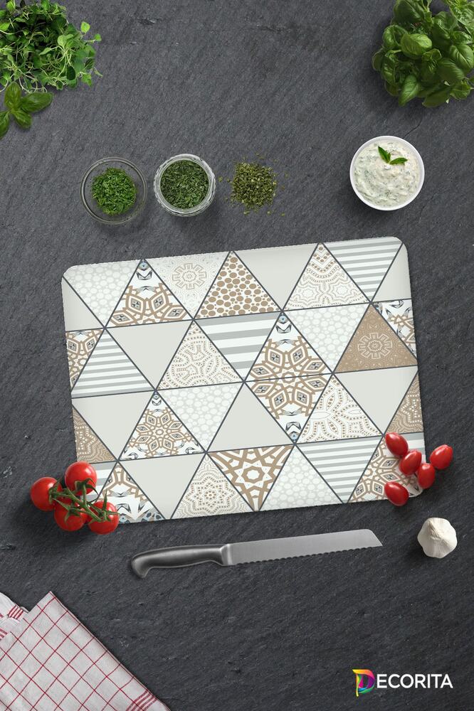 Mandala Desenli | Cam Kesme Tahtası - Cam Kesme Tablası | 30 cm x 40 cm