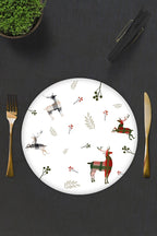 2'li Takım Forest Deers | Cam Tabak - Kahvaltı Tabağı - Pasta Tabağı | Çap32cm