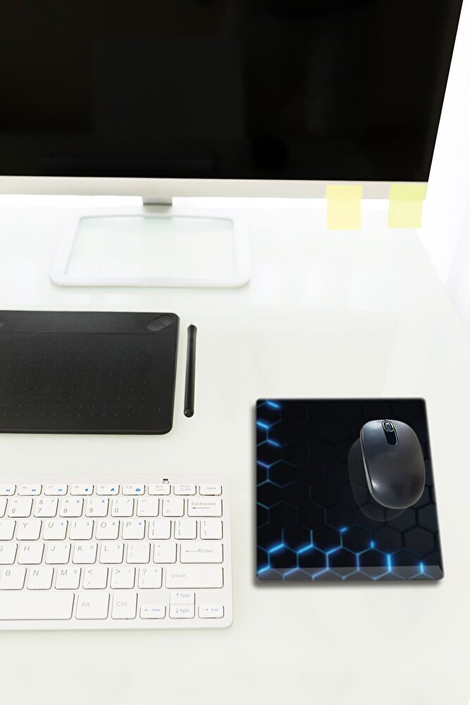 Cam Mouse Pad | Cam Masa Matı | Hex Textured | Small | 18cm X 22cm