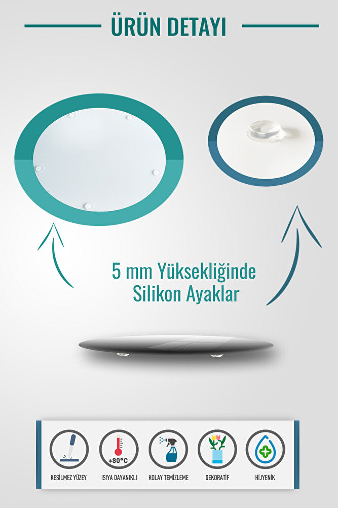 Cam Sunum Standı | Black Gold | Çap32cm