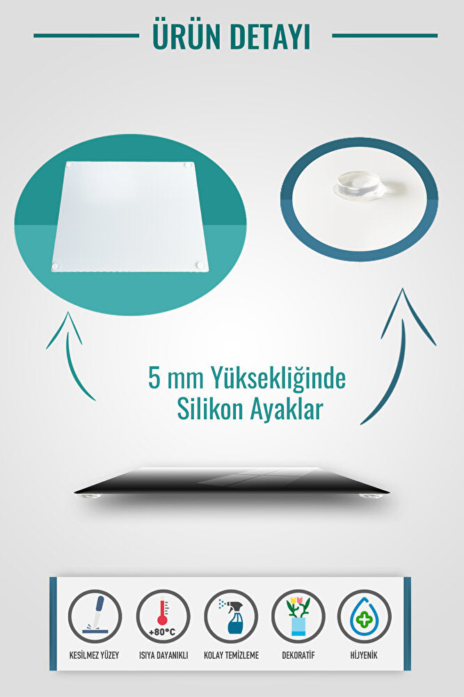 Cam Sunum Standı | Siyah Mermer Görünümlü | 29cm X 34cm