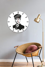 Cam Duvar Saati | Atatürk | Beyaz Fon | Çap40cm