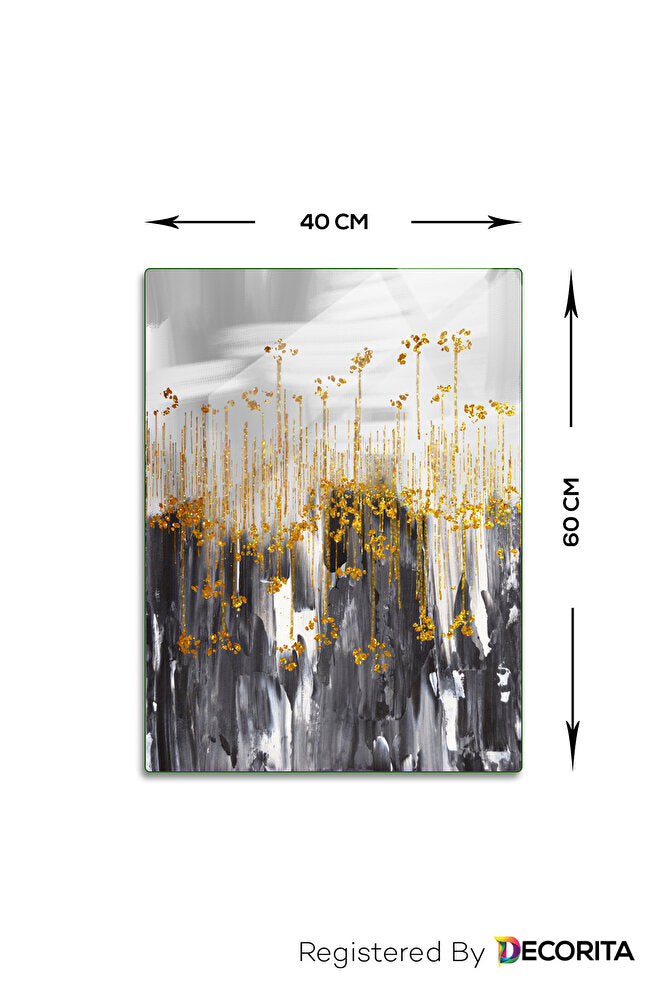 Cam Tablo | Romantik Seri | Altın Tomurcuk | 40cm x 60cm