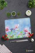 Cam Kesme Tahtası - Cam Kesme Tablası | Menekşe Desenli | 30cm X 40cm