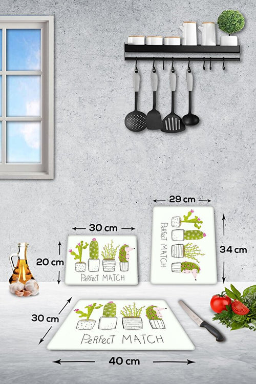 3'lü Takım Perfect Match | Cam Kesme Tahtası - Cam Kesme Tablası