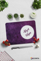 Afiyet Olsun | Mor Doku | Cam Kesme Tahtası - Cam Kesme Tablası | 30cm X 40cm
