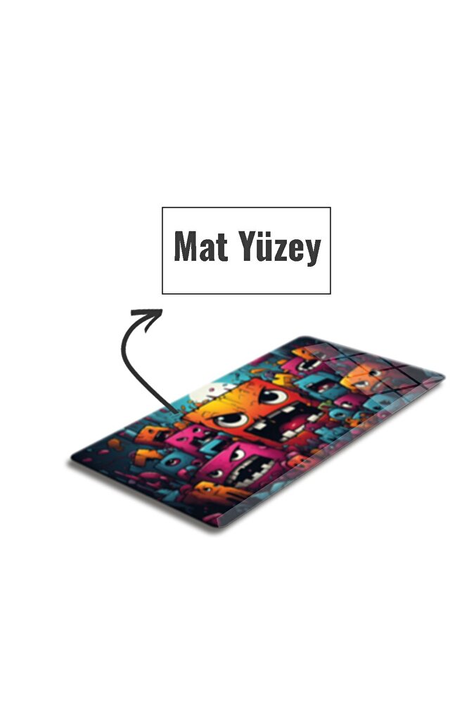 Cam Mouse Pad | Cam Masa Matı | Cute Monsters | Small | 18cm X 22cm