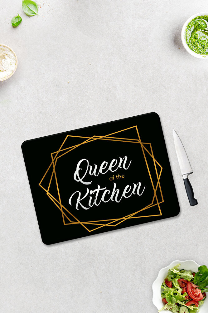 Cam Kesme Tahtası - Cam Kesme Tablası | Queen Of The Kitchen - Siyah | 30cm X 40cm